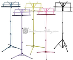 Portable Music Stand w/ Bag - Available in Purple, Yellow, Black, Blue, Pink, Chrome