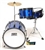 TKO 88 Junior 3 Piece Mini Jr. Drum Set with Cymbal and Sticks Kids Children Blue, Wine Red, Silver, Black