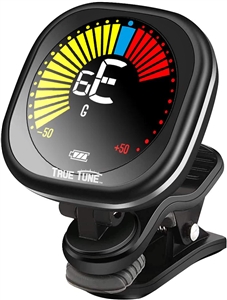 True Tune TT-10 Rechargeable Clip-on Large LCD Screen Tuner - Banjo,Guitar,Bass,Ukulele,Violin,Mandolin,Cello,Chromatic