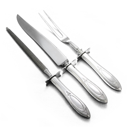 Adam by Community, Silverplate Carving Fork, Knife & Sharpener, Roast