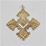 1973 Christmas Cross Sterling Ornament by Reed & Barton, Gilt