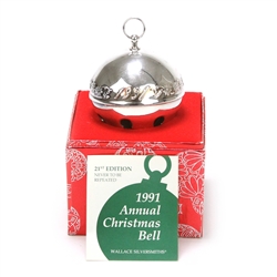 1991 Sleigh Bell Silverplate Ornament by Wallace