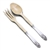 Distinction by Prestige Plate, Silverplate Salad Serving Spoon & Fork, Wood Tops