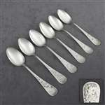 Antique Lily, Engraved by Whiting Div. of Gorham, Sterling Teaspoons, Set of 6, Monogram L