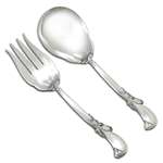 Waltz of Spring by Wallace, Sterling Salad Serving Spoon & Fork, Flat Handle