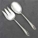 Lily of the Valley by Gorham, Sterling Salad Serving Spoon & Fork, Flat Handle