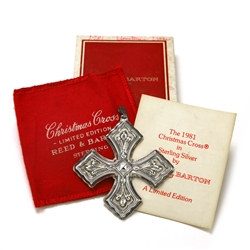 1981 Christmas Cross Sterling Ornament by Reed & Barton