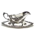 Baroque by Wallace, Silverplate Gravy Boat & Tray