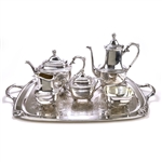 Daffodil by 1847 Rogers, Silverplate 6-PC Tea & Coffee Service w/ Tray