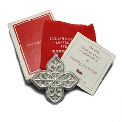 1984 Christmas Cross Sterling Ornament by Reed & Barton