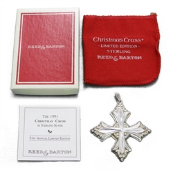 1991 Christmas Cross Sterling Ornament by Reed & Barton