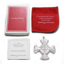 1992 Christmas Cross Sterling Ornament by Reed & Barton