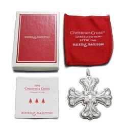 1994 Christmas Cross Sterling Ornament by Reed & Barton