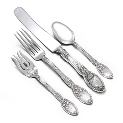 Brides Bouquet by Alvin, Silverplate 4-PC Setting, Dinner, Monogram T