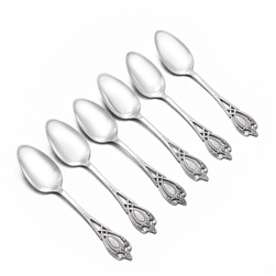 Monticello by Lunt, Sterling Five O'Clock Coffee Spoon, Set of 6, Monogram I
