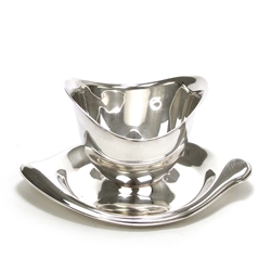 Flair by 1847 Rogers, Silverplate Gravy Boat, Attached Tray