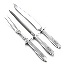 Bird of Paradise by Community, Silverplate Carving Fork, Knife & Sharpener, Roast