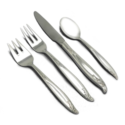 Woodsong by Holmes & Edwards, Silverplate 4-PC Setting, Dinner, 3 Tine Forks