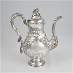 Coffee Pot, Silverplate Chased Grapes