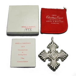 1973 Christmas Cross Sterling Ornament by Reed & Barton