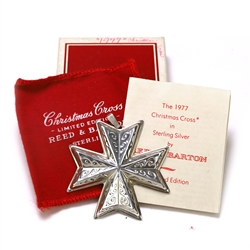 1977 Christmas Cross Sterling Ornament by Reed & Barton