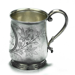 Child's Cup by Ball, Black & Co., Sterling Leaf Design, Monogram E. M. King N.Y. Aug 10, 1870