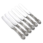 Brides Bouquet by Alvin, Silverplate Luncheon Knives, Set of 6, Blunt Plated