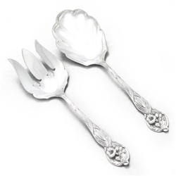 Orchid by Watson, Sterling Salad Serving Spoon & Fork