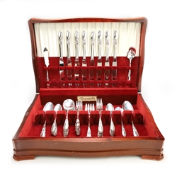 White Orchid by Community, Silverplate Flatware Set, 53 Pc Set