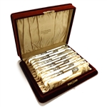 Pearl Handle by Landers, Frary & Clark Dessert Knives, Set of 12, Monogram G.W.