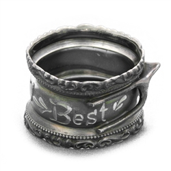 Napkin Ring, Figural, Silverplate Best Wishes