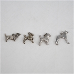Charm, Sterling Dogs, Set of 4