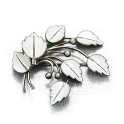 Pin by Jamax, Sterling Leaves, White Enamel