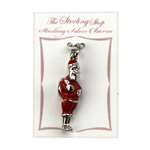 Charm by Wells, Sterling Santa, Red Enamel