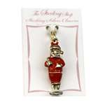 Charm by Wells, Sterling Santa Gilt,  Red Enamel