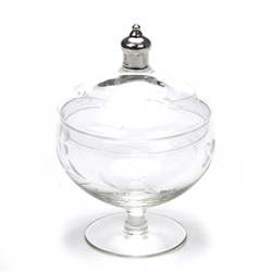 Candy Dish, Sterling/Glass Etched