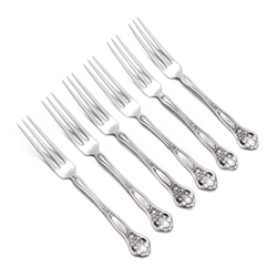 Dolly Madison by Holmes & Edwards, Silverplate Berry Forks, Set of 6, Monogram J