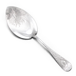 Bright-cut, Sterling Pie Server, Flat Handle, Monogram F