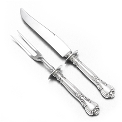 Chantilly by Gorham, Sterling Carving Fork & Knife, Steak Size, Gaurds
