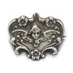 Pin, Sterling Cherub Nouveau Design