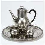 Mediterranea by Oneida, Stainless 4-PC Coffee Service w/ Tray