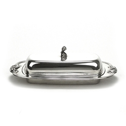 Butter Dish by Wm. Rogers, Silverplate Scroll Design