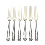 Canterbury by Towle, Sterling Berry Forks, Set of 6, Gilt Tines, Monogram W