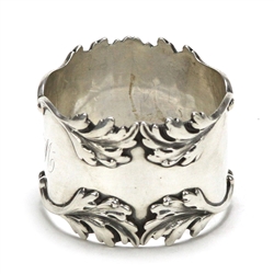 Napkin Ring by Towle, Sterling Leaf & Scroll Design, Monogram A.M.