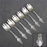 Lily by Whiting Div. of Gorham, Sterling Ice Cream Forks, Set of 6, Monogram P