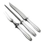 Hostess by Wallace, Silverplate Carving Fork, Knife & Sharpener, Roast