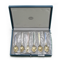 Demitasse Spoon, Set of 6 by Georg Jensen, Sterling Enameled