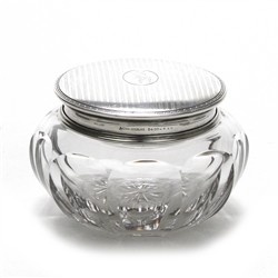 Dresser Jar, Glass w/ Sterling Lid by Wm. B. Kerr & Co., Monogram FRA