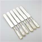 Pearl Handle by American Cutlery Co. Luncheon Knives, Set of 6, Blunt Plated