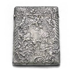 Card Case by English, Sterling Cherub, Rose & Scrolls Design